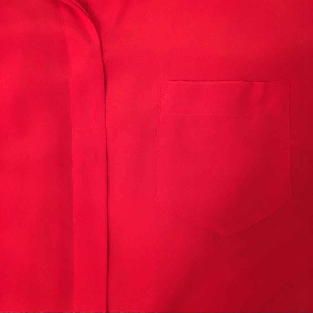 J.Crew Red silk pocket blouse - Picture 7 of 11